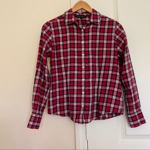 Brooks brothers 346 red blue white check shirt